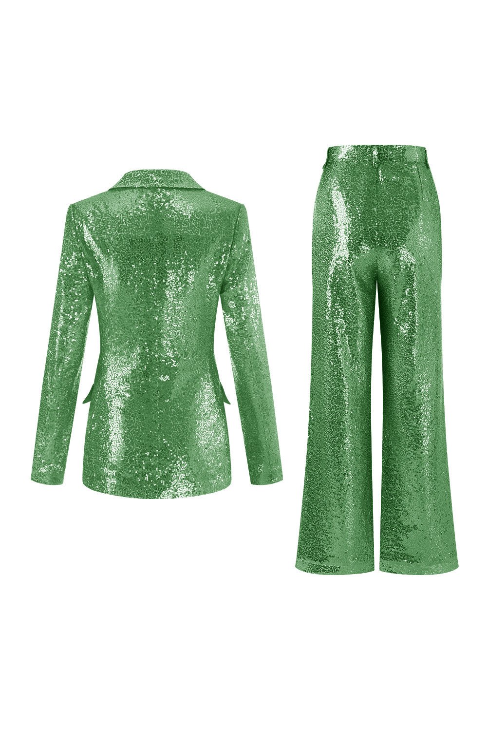 Sequin Golden 2-Piece Notched Lapel Prom Suit - Image 9