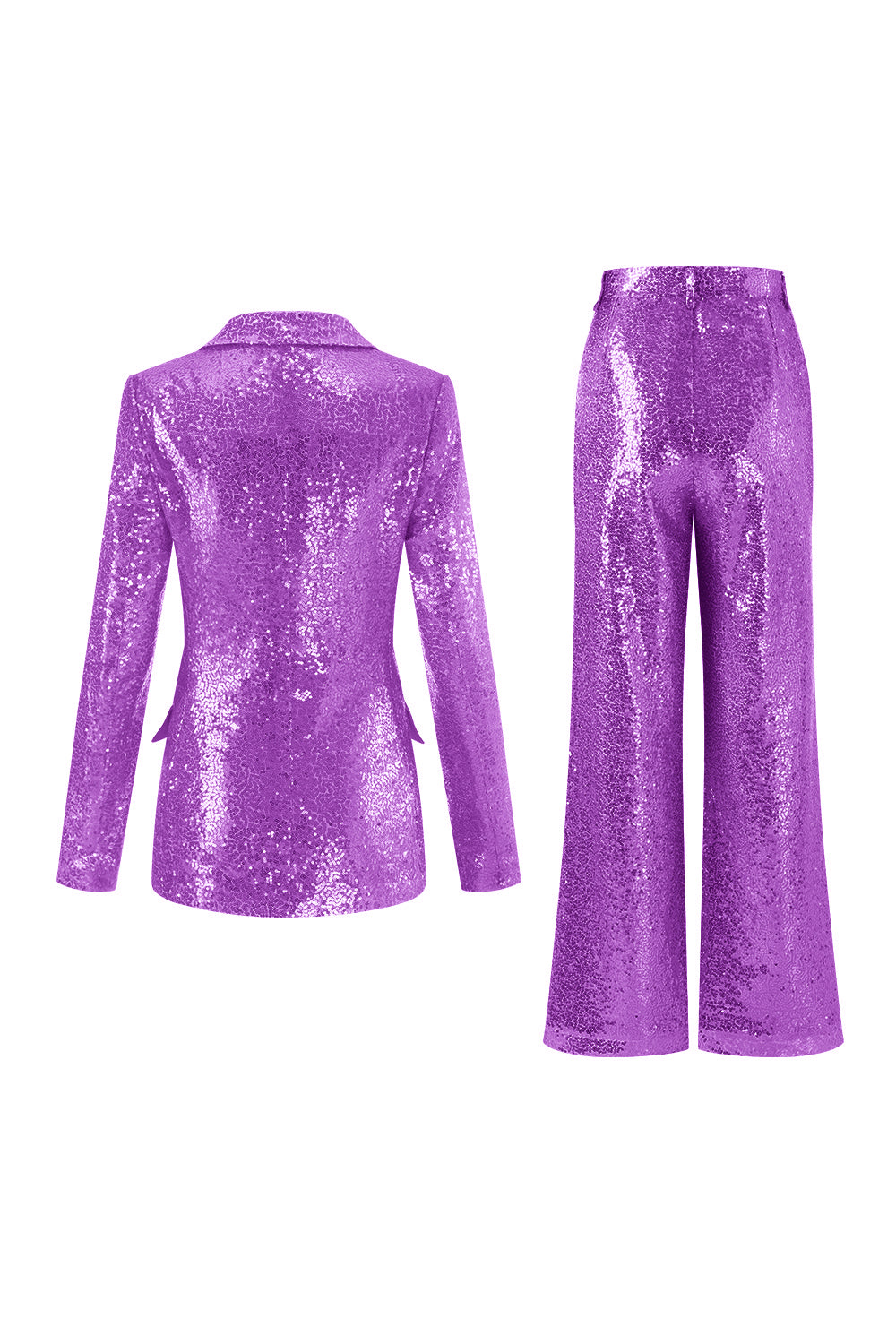 Sequin Golden 2-Piece Notched Lapel Prom Suit - Image 12