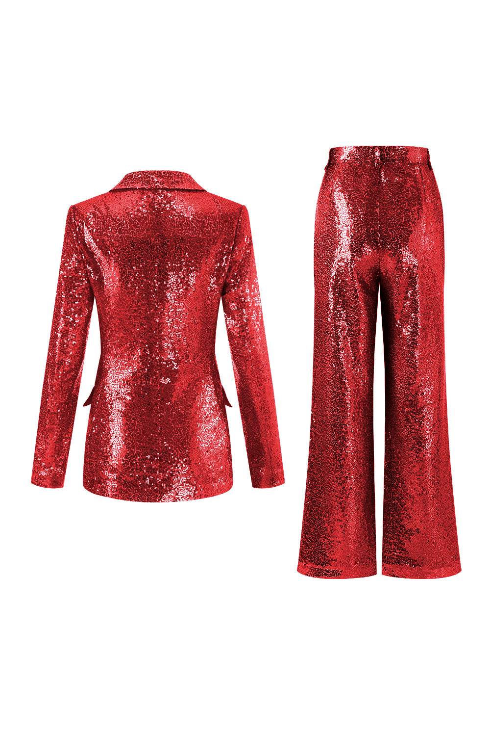 Sequin Golden 2-Piece Notched Lapel Prom Suit - Image 14