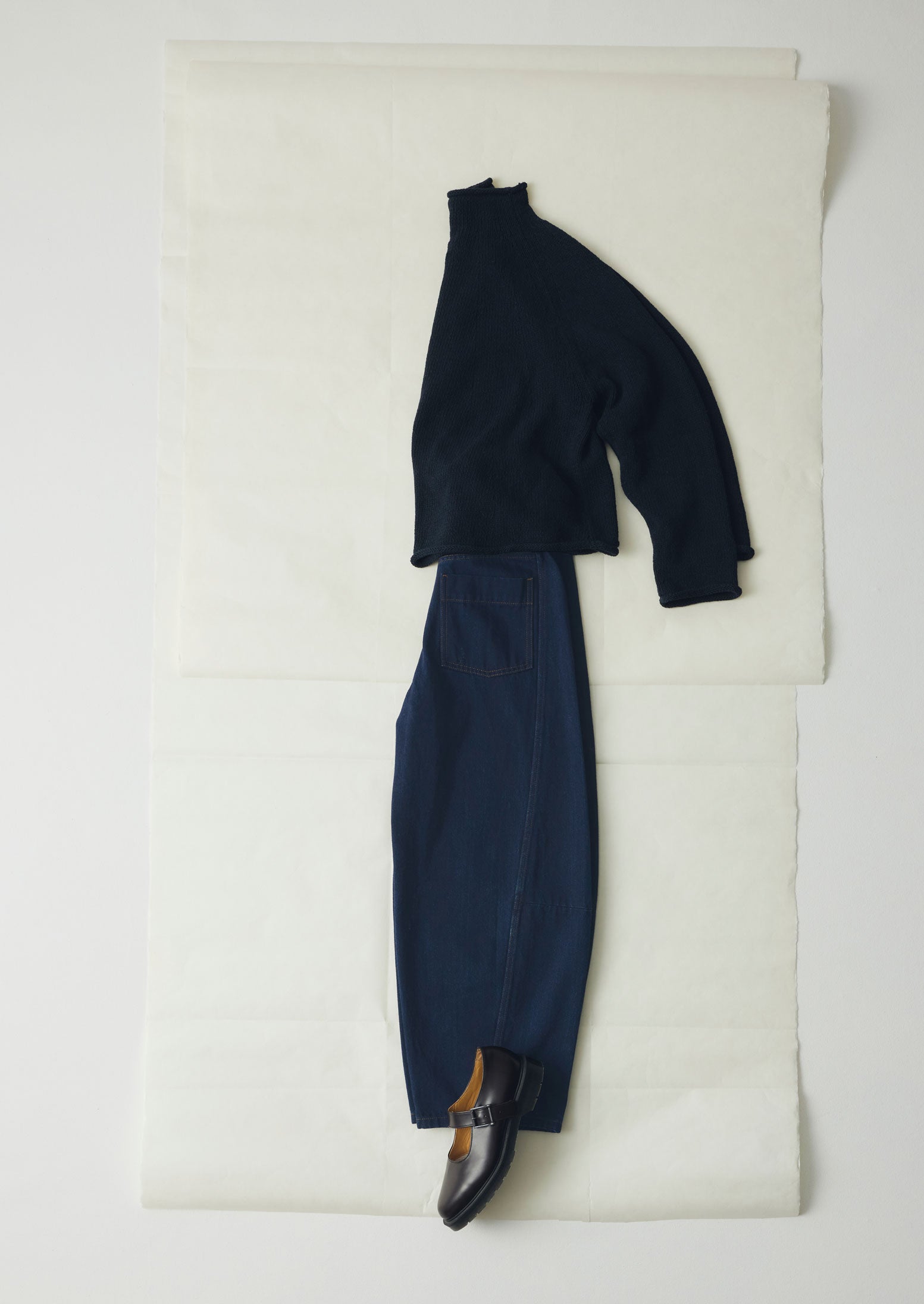 Cotton Linen Easy Sweater | Dark Navy - Image 6
