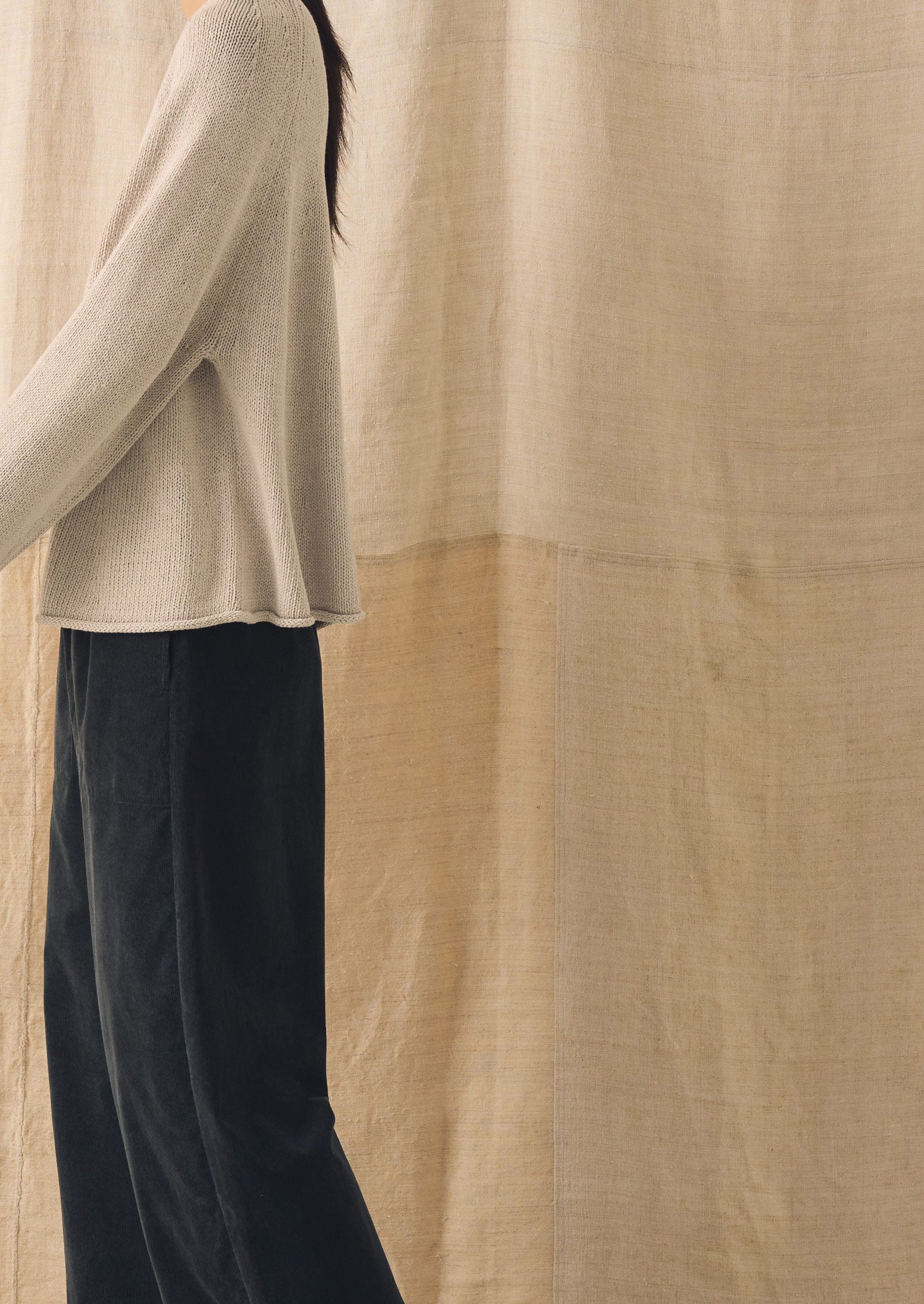 Cotton Linen Easy Sweater | Parchment - Image 4