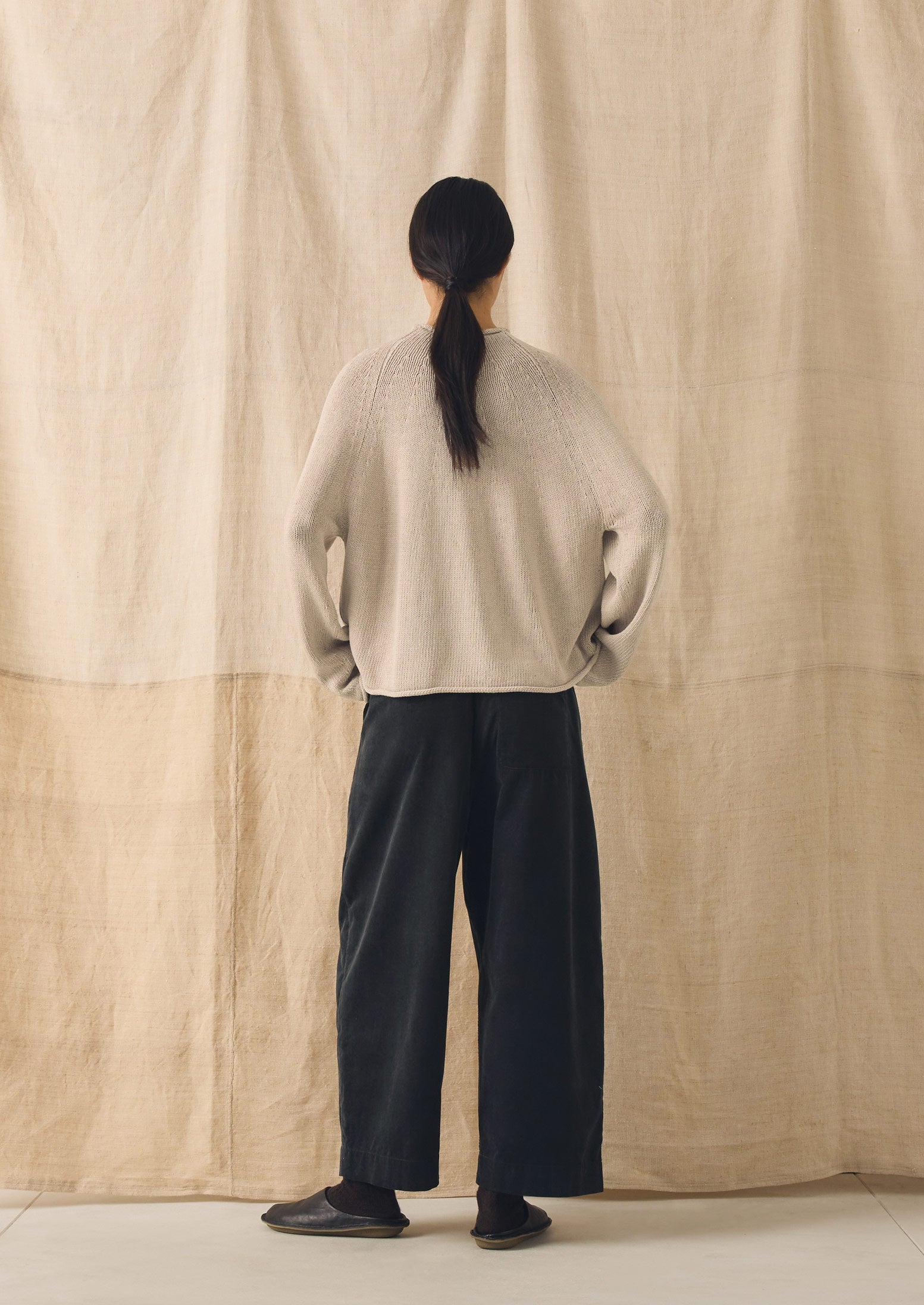 Cotton Linen Easy Sweater | Parchment - Image 5