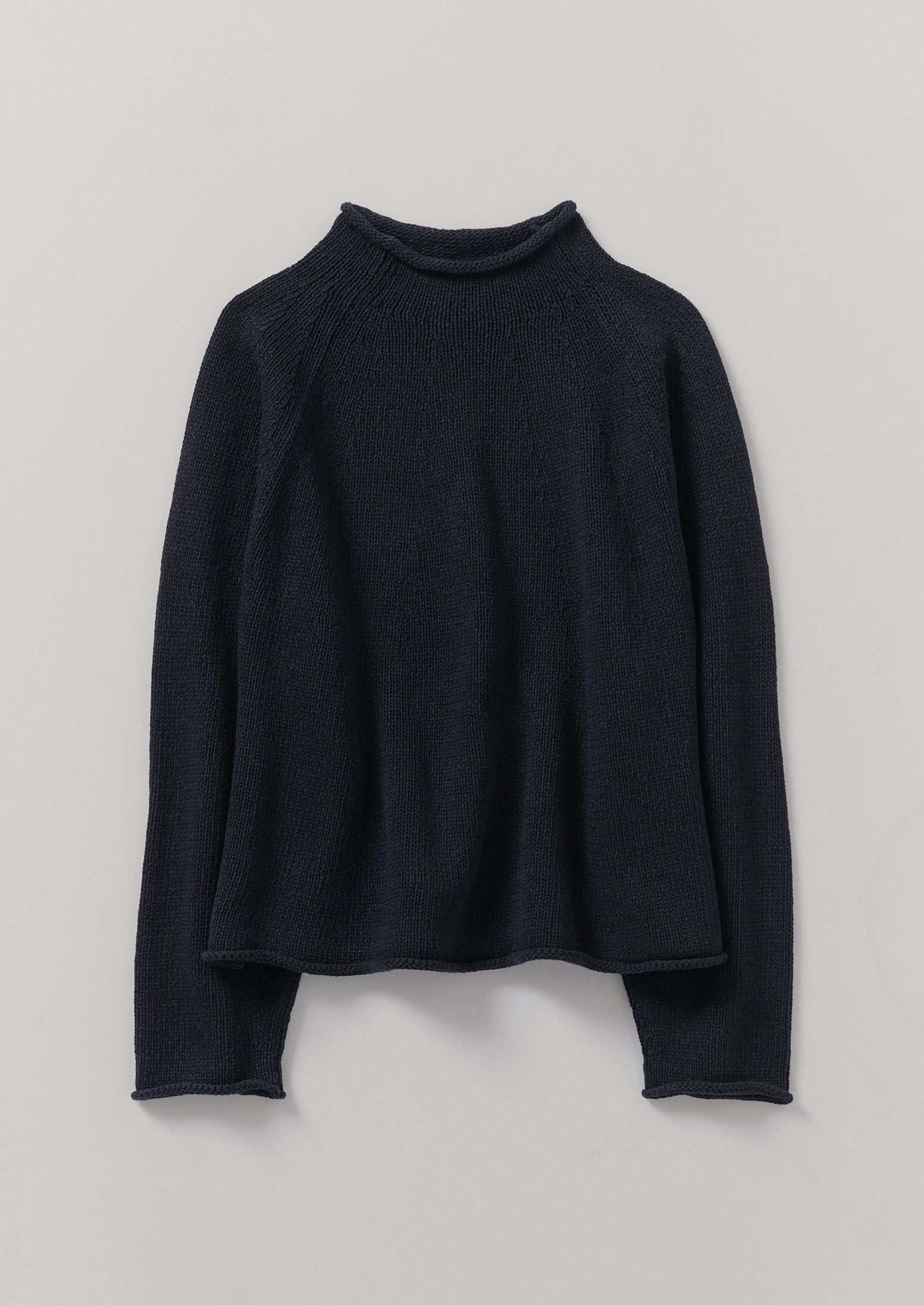 Cotton Linen Easy Sweater | Dark Navy - Image 8