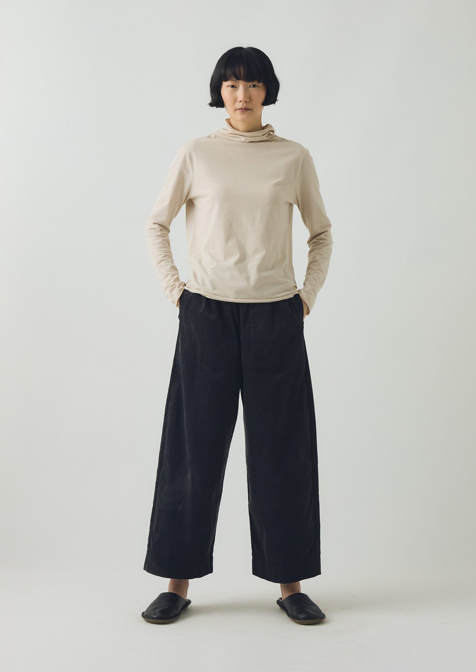 High Neck Soft Cotton Tee | Pebble Moon - Image 2