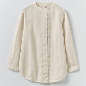 Garment Dyed Linen Chef Shirt | Oat