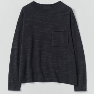 Linen Cotton Fine Knit Sweater | Dark Navy