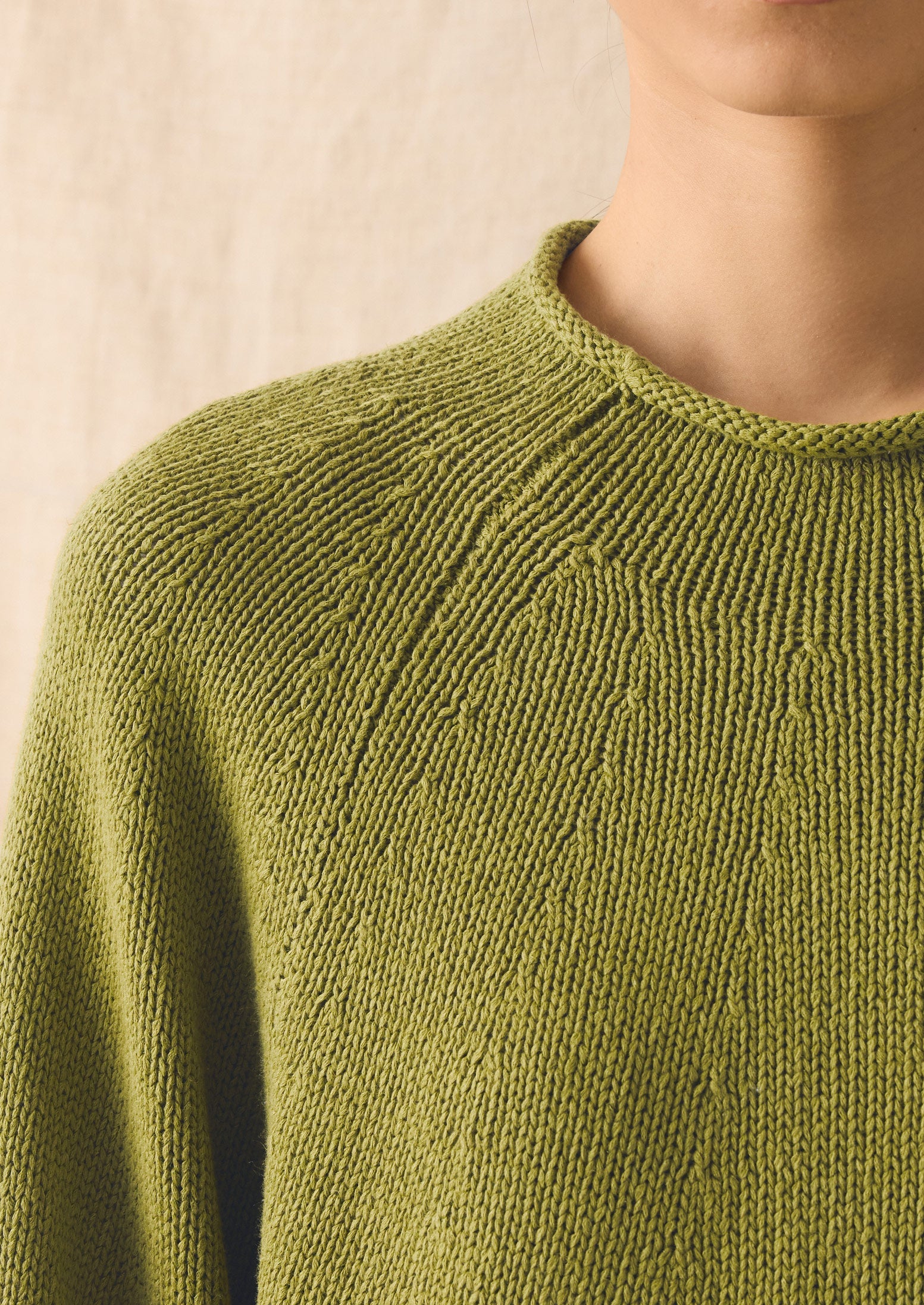 Cotton Linen Easy Sweater | Olivine - Image 6