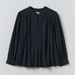 Lightweight Cotton Seersucker Shirt | Navy