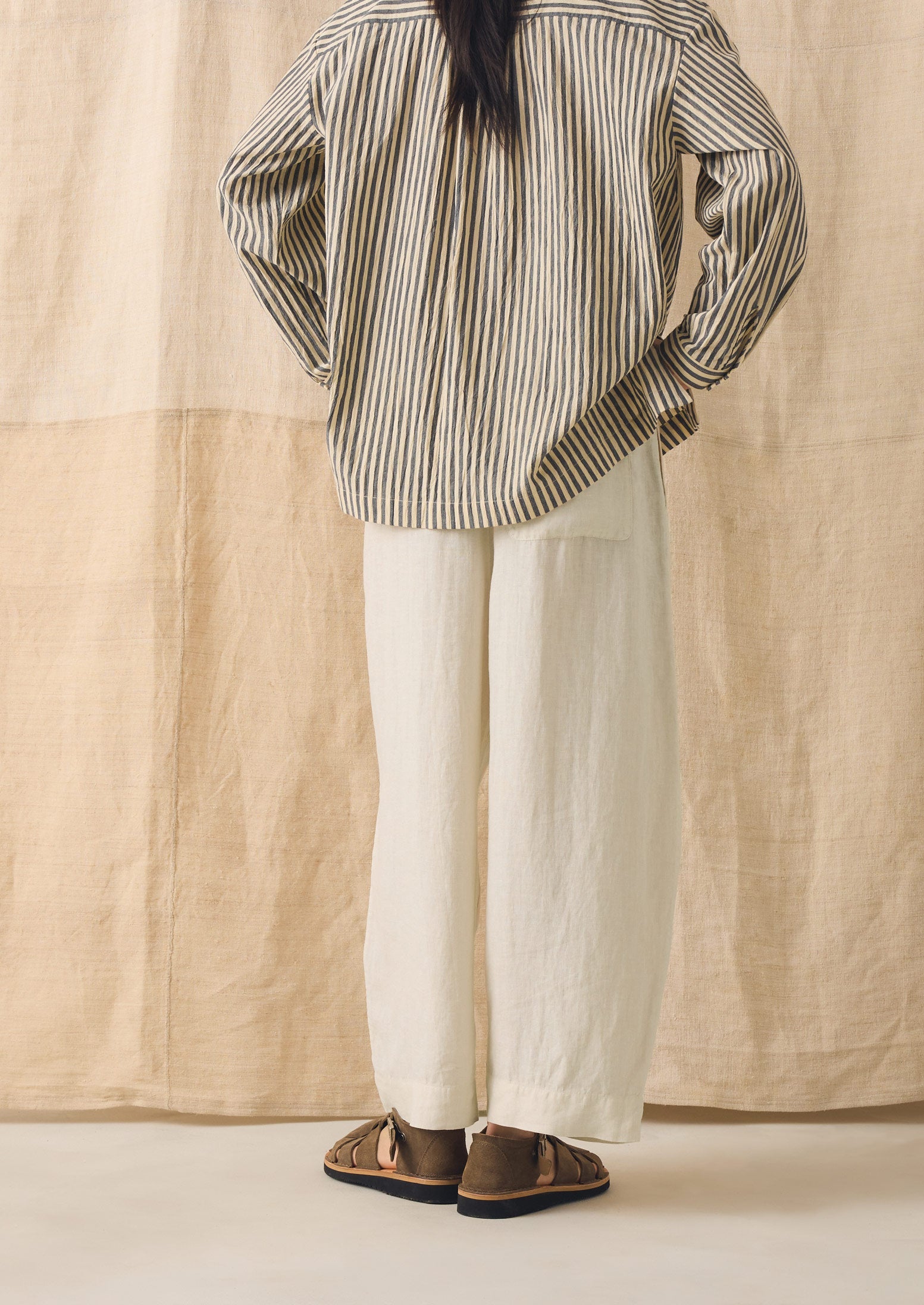 Tablier Stripe Easy Cotton Shirt | Workshop Blue - Image 5