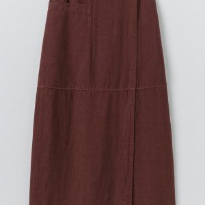Garment Dyed Linen Apron Skirt | Fig