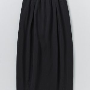 Cotton Jersey Pull On Skirt | Washed Black