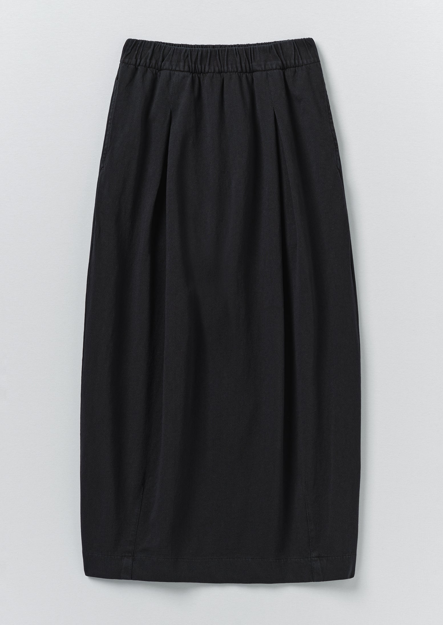 Cotton Jersey Pull On Skirt | Washed Black
