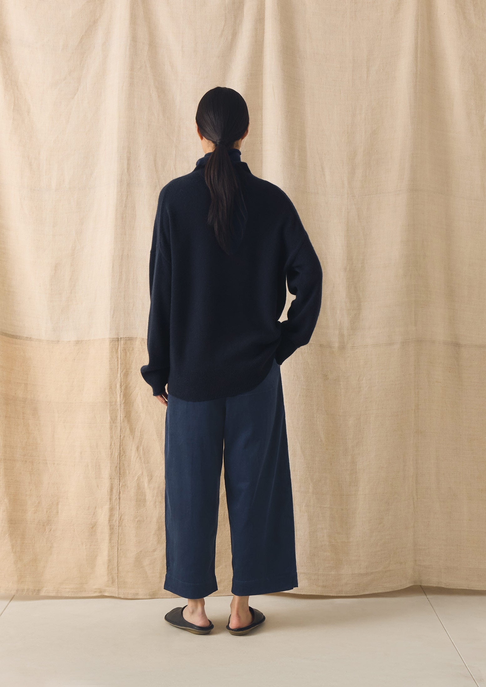 Cord Barrel Leg Pants | Denim Blue - Image 5