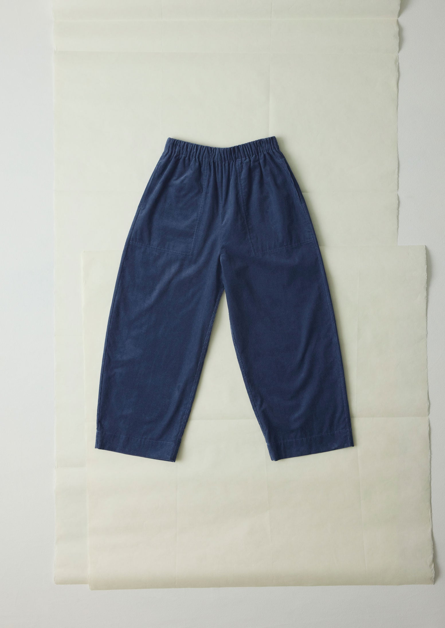 Cord Barrel Leg Pants | Denim Blue