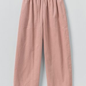 Organic Cord Barrel Leg Pants | Pink Clay