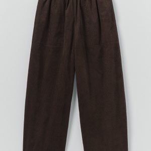 Barrel Leg Cord Pants | Bitter Chocolate
