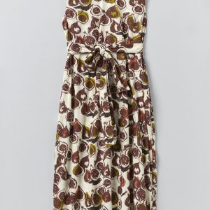 Fig Print Cotton Poplin Dress | Chalk