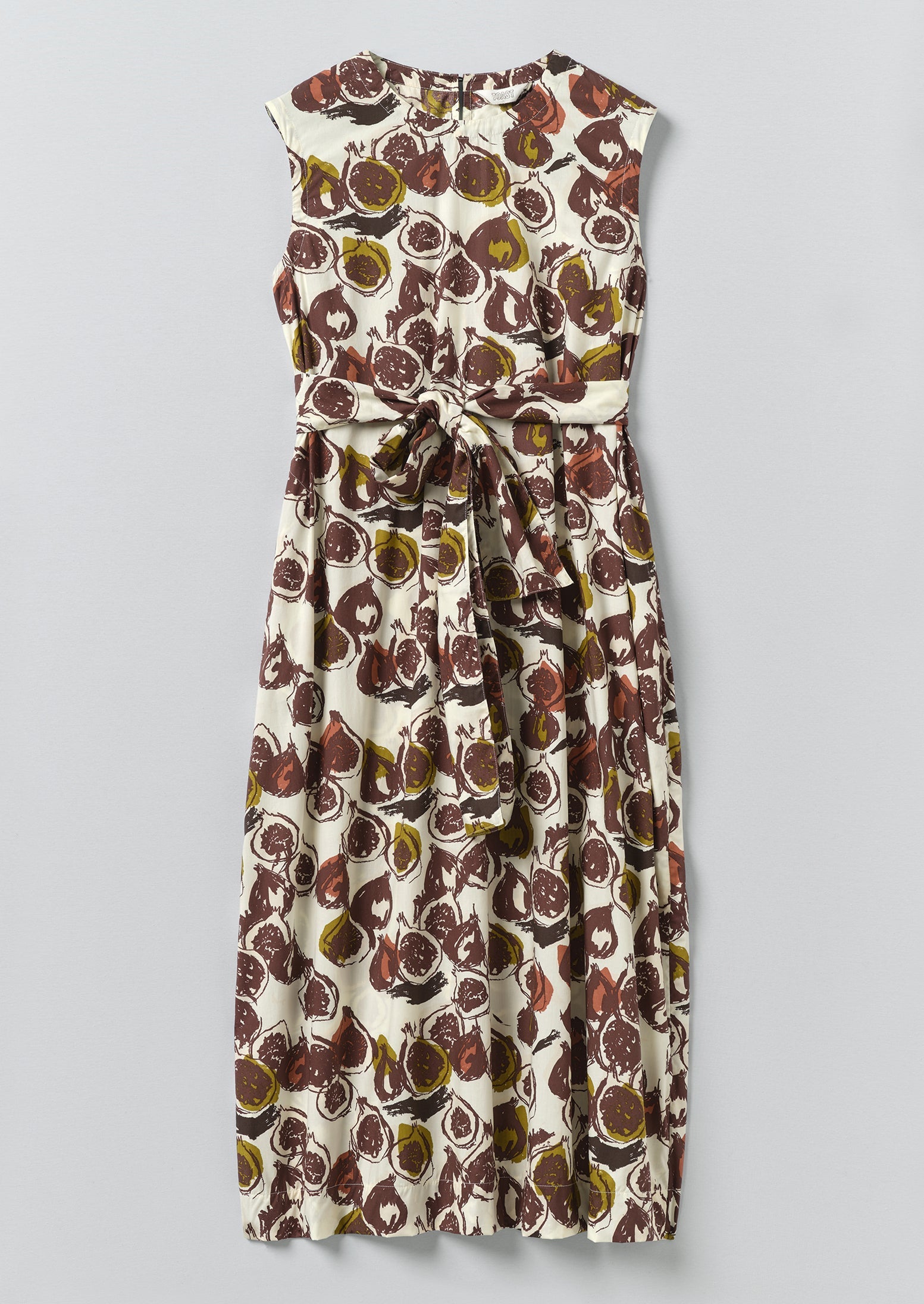 Fig Print Cotton Poplin Dress | Chalk
