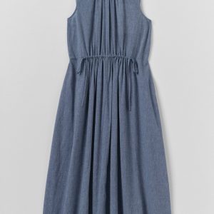 Martha Cotton Linen Chambray Dress | Chambray Blue