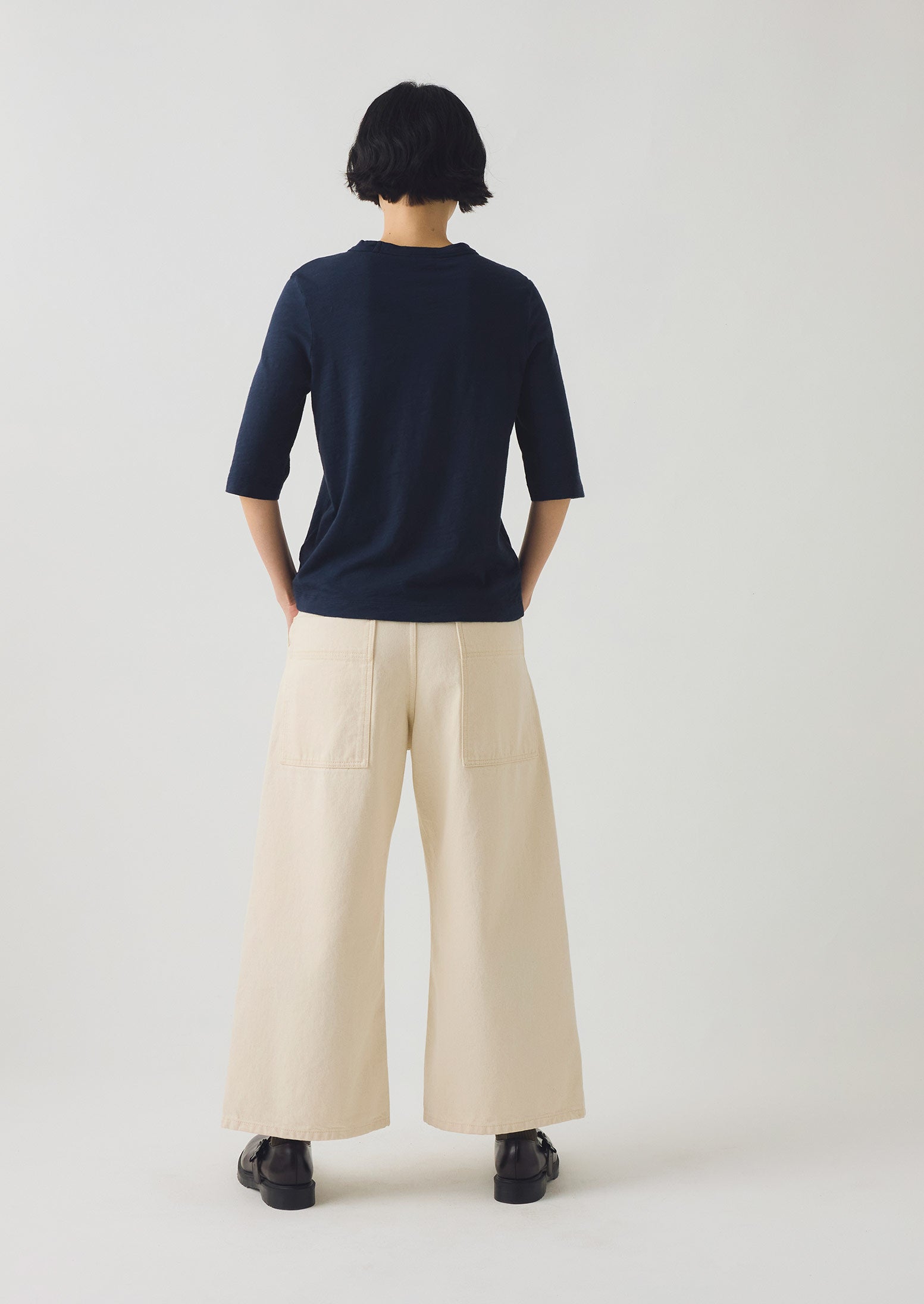 Cleo Garment Dyed Cotton Tee | Indigo - Image 3