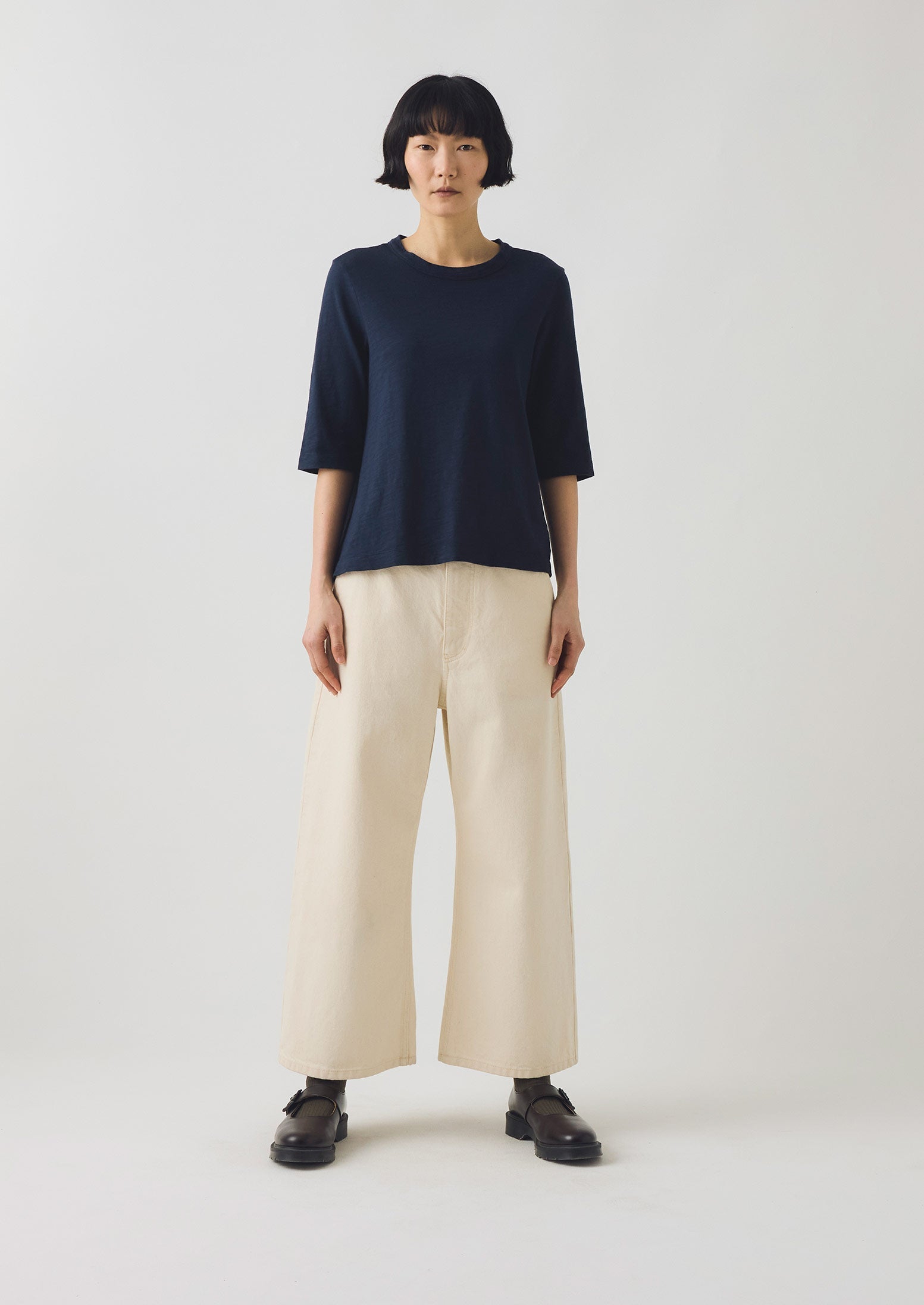 Cleo Garment Dyed Cotton Tee | Indigo - Image 2