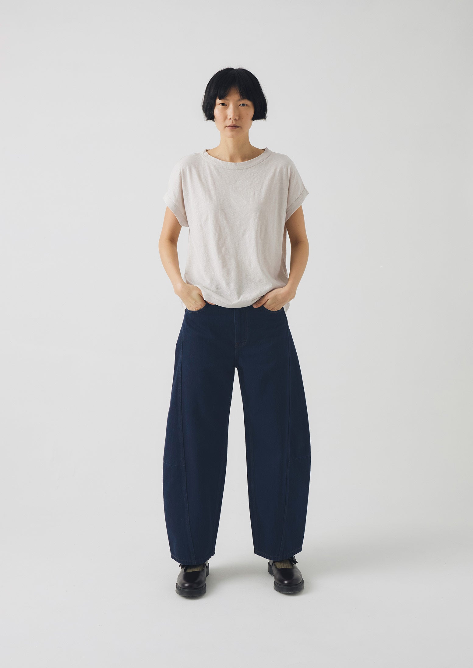 Alda Cotton Easy Tee | Pebble - Image 2