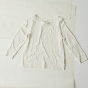 Lia Cotton Boat Neck Tee | Chalk