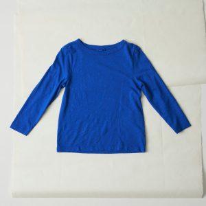 Lia Garment Dyed Boat Neck Tee | Smalt