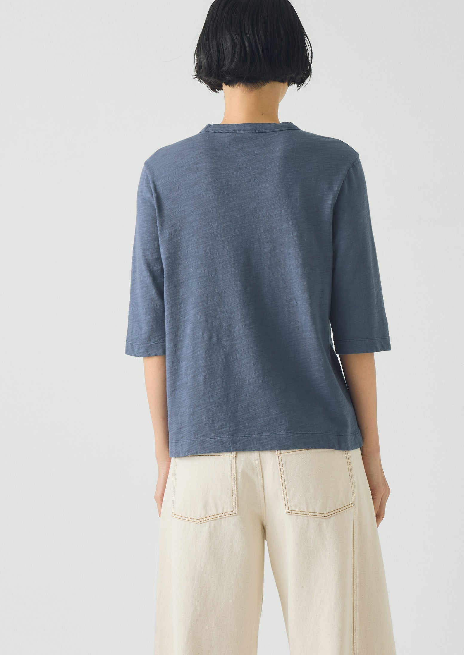 Cleo Garment Dyed Cotton Tee | Mazarine Blue - Image 3
