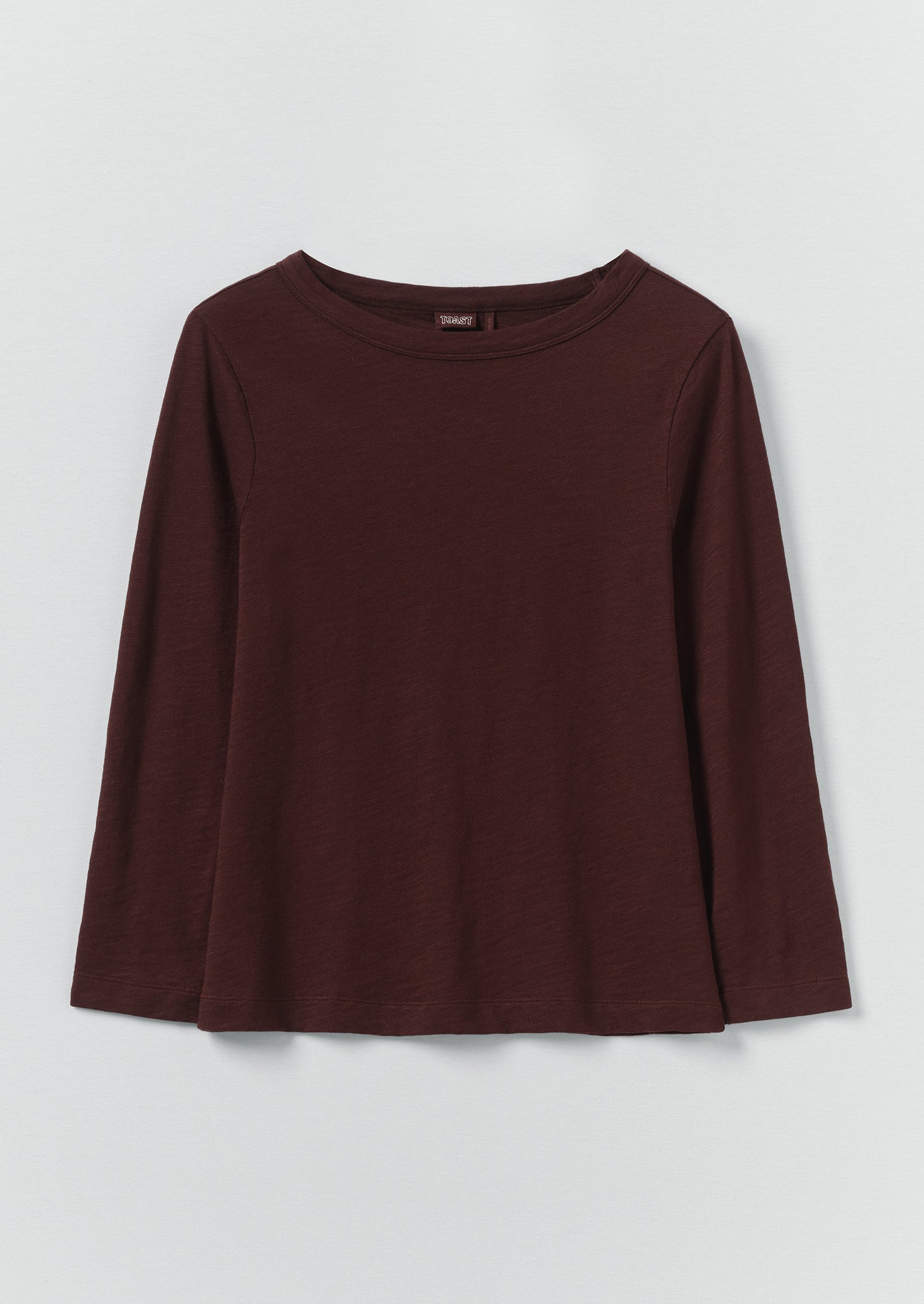 Lia Cotton Boat Neck Tee | Beetroot - Image 6