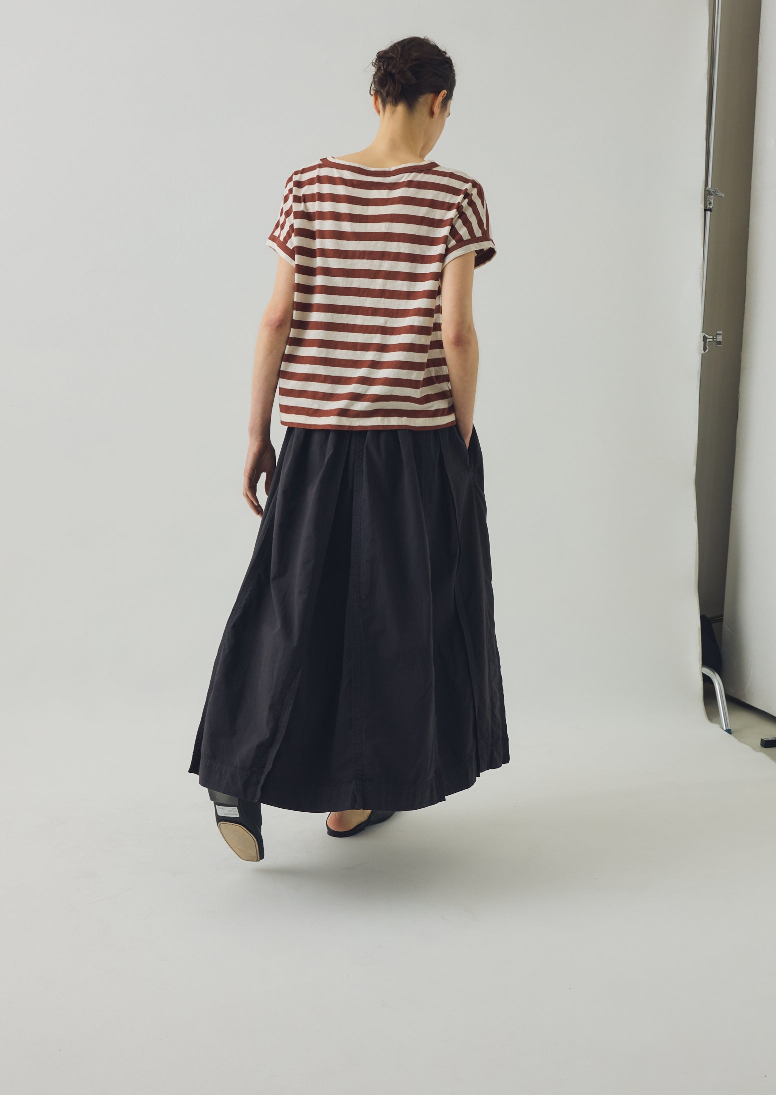 Alda Maypole Stripe Cotton Easy Tee | Red Rock/Ecru - Image 4