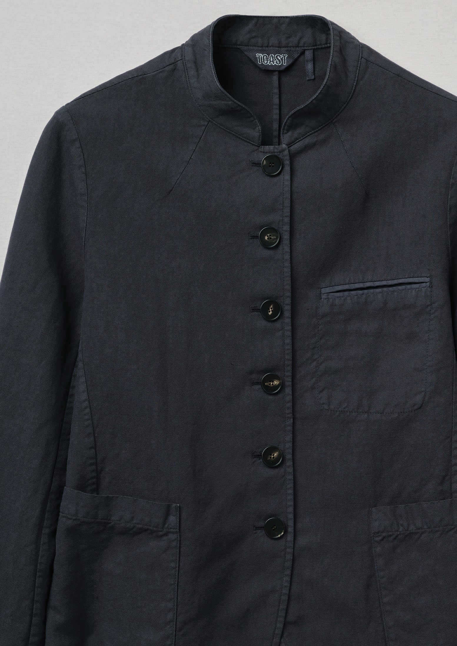 Cotton Linen Neat Jacket | Slate - Image 6