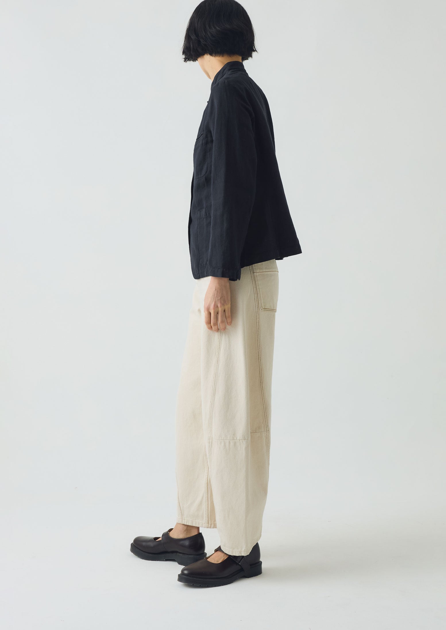 Cotton Linen Neat Jacket | Slate - Image 3