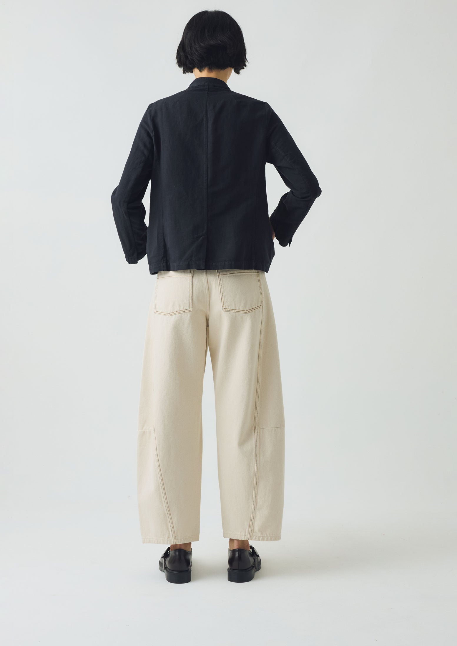 Cotton Linen Neat Jacket | Slate - Image 4