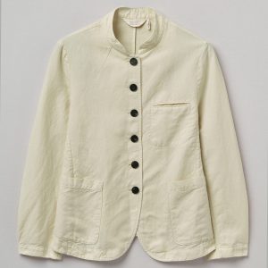 Cotton Linen Neat Jacket | Parchment