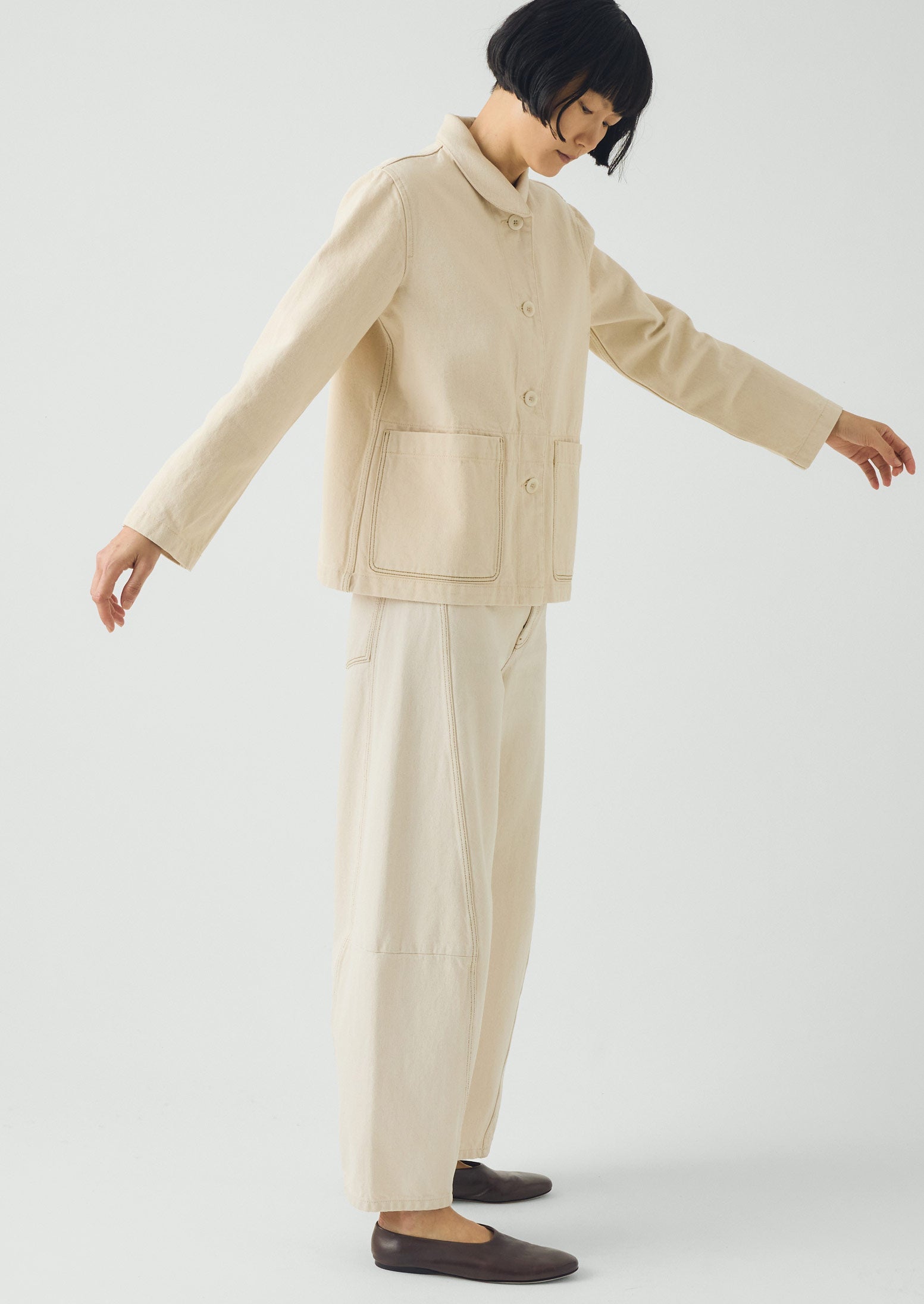 Hal Ecru Denim Workwear Jacket | Ecru - Image 2