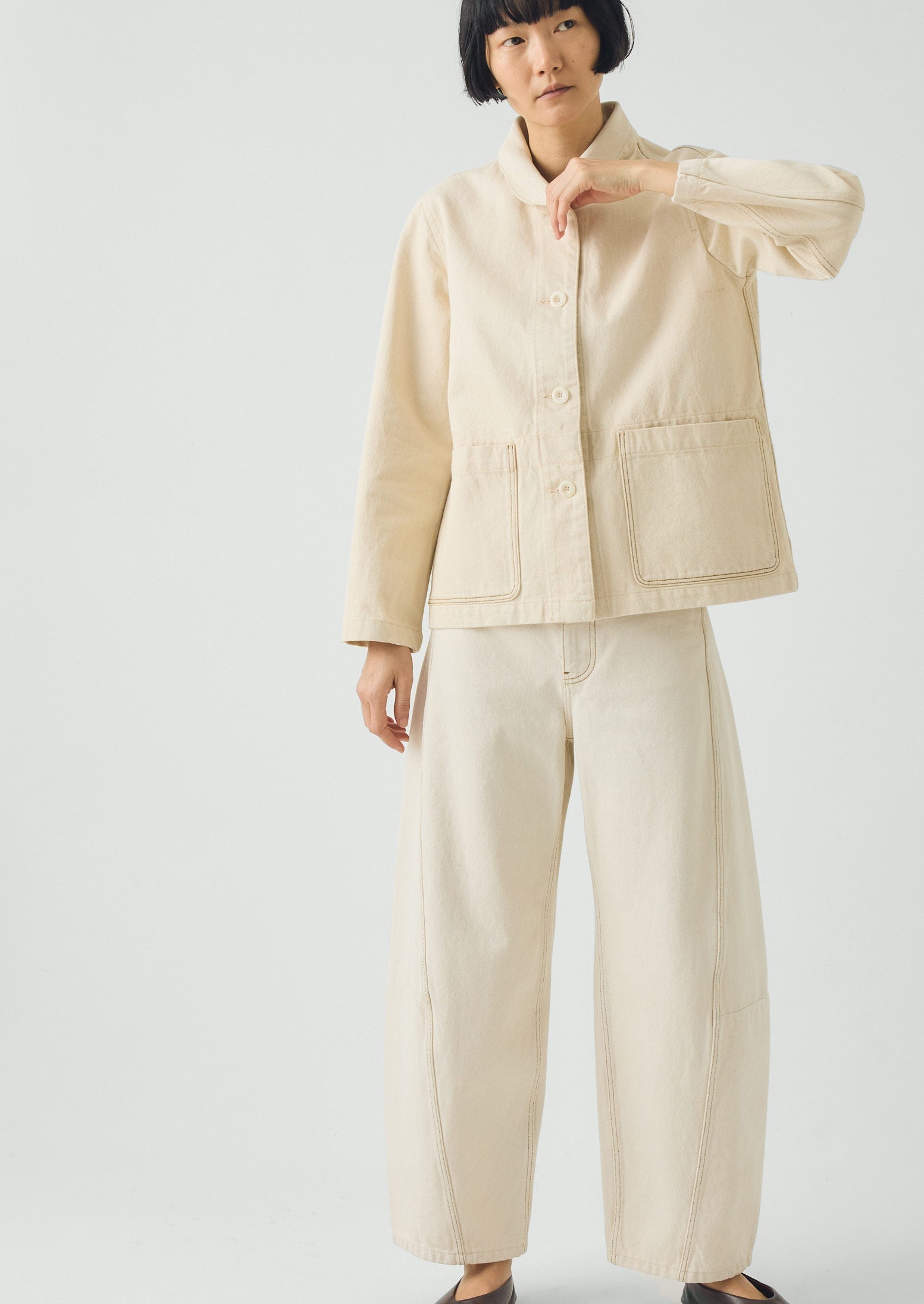 Hal Ecru Denim Workwear Jacket | Ecru - Image 3