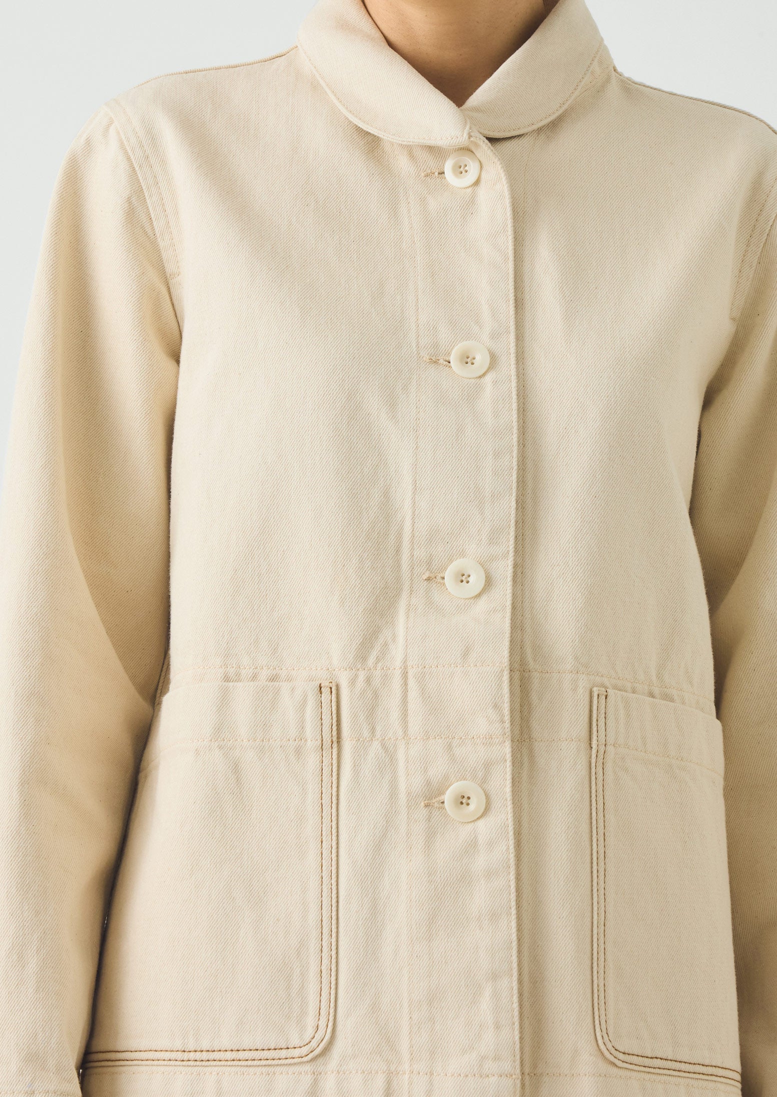 Hal Ecru Denim Workwear Jacket | Ecru - Image 6
