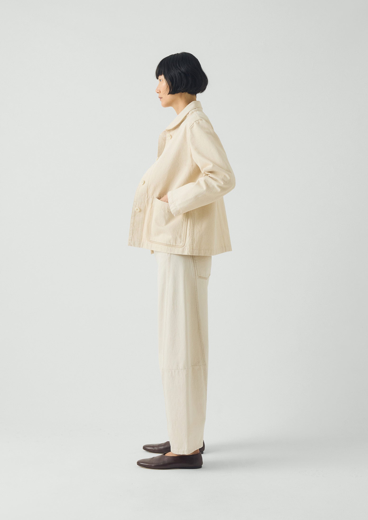 Hal Ecru Denim Workwear Jacket | Ecru - Image 8