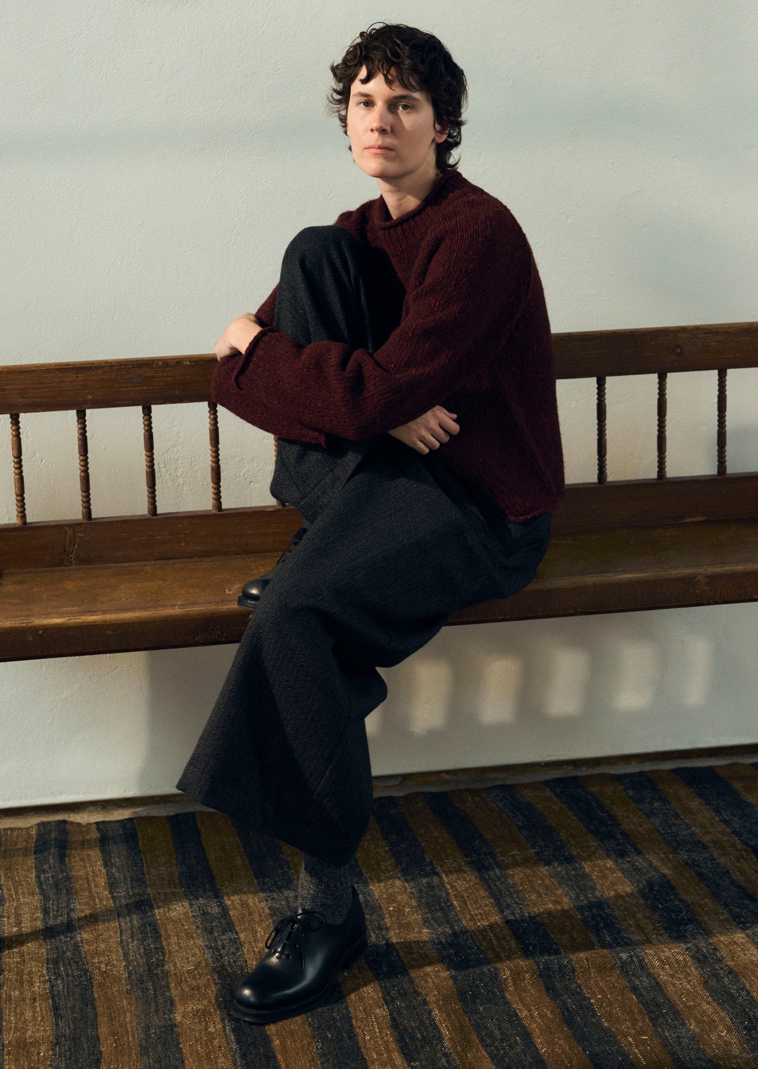Orla Donegal Wool Sweater | Bordeaux - Image 3