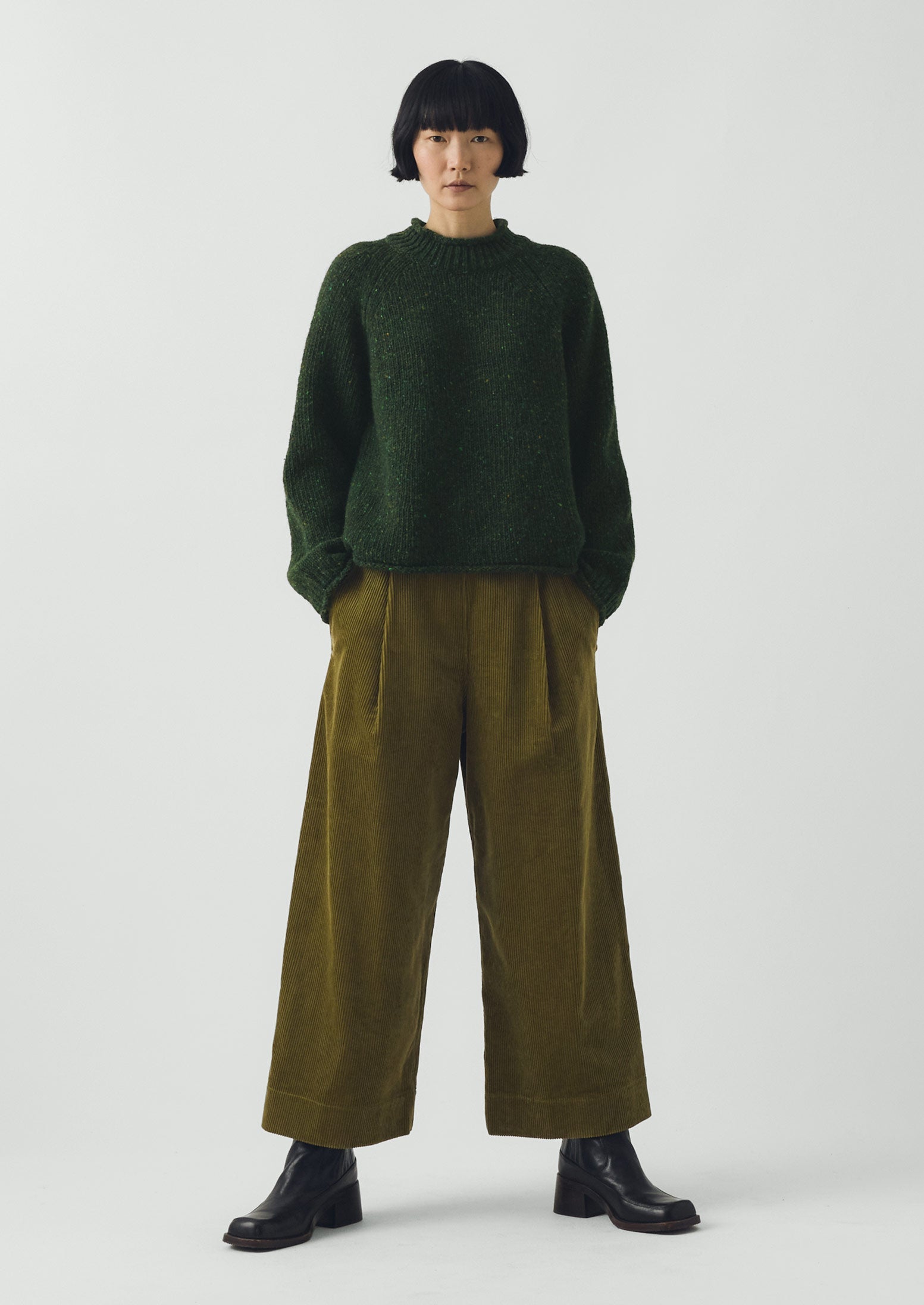 Orla Donegal Wool Sweater | Emerald - Image 2
