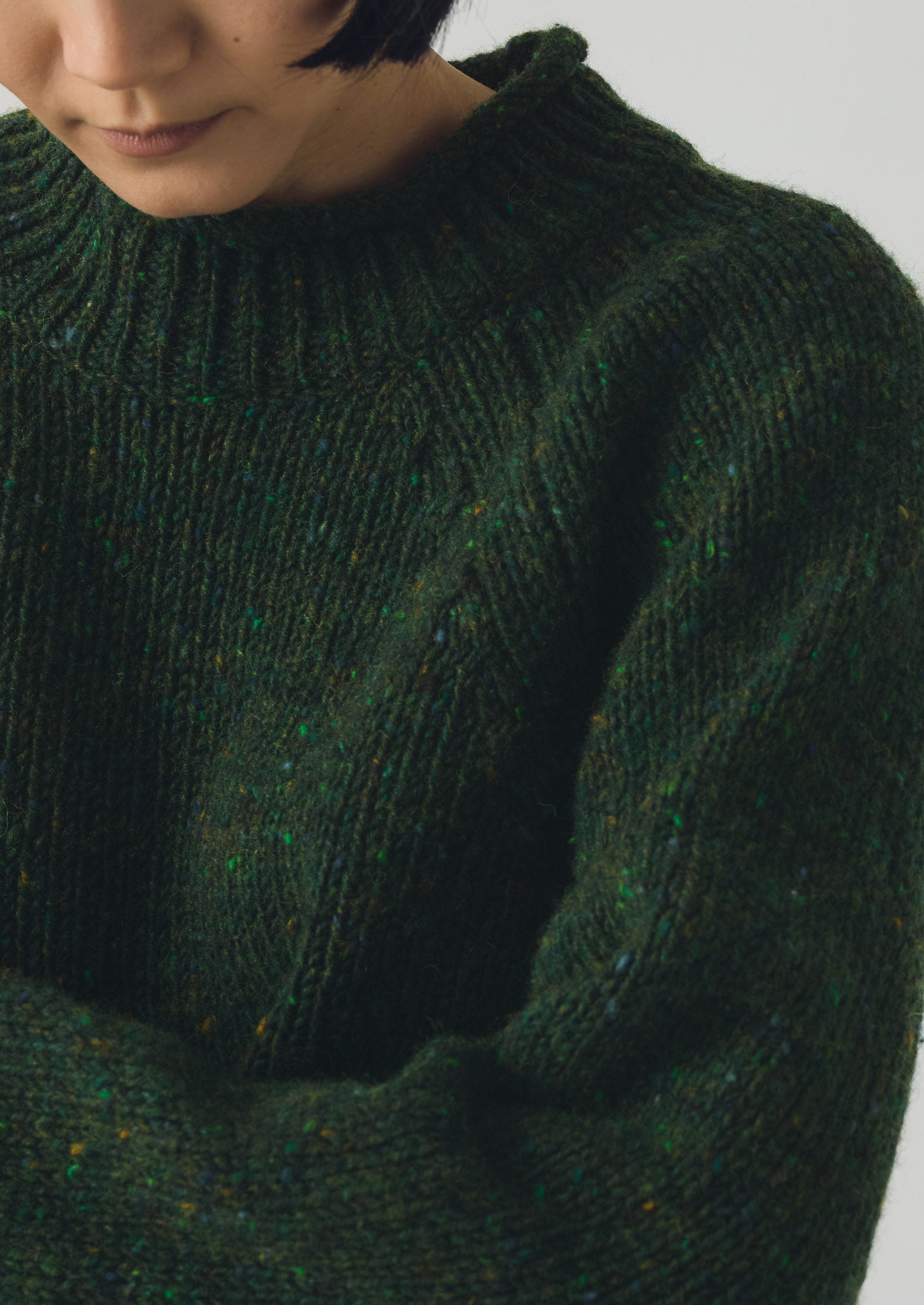 Orla Donegal Wool Sweater | Emerald - Image 4