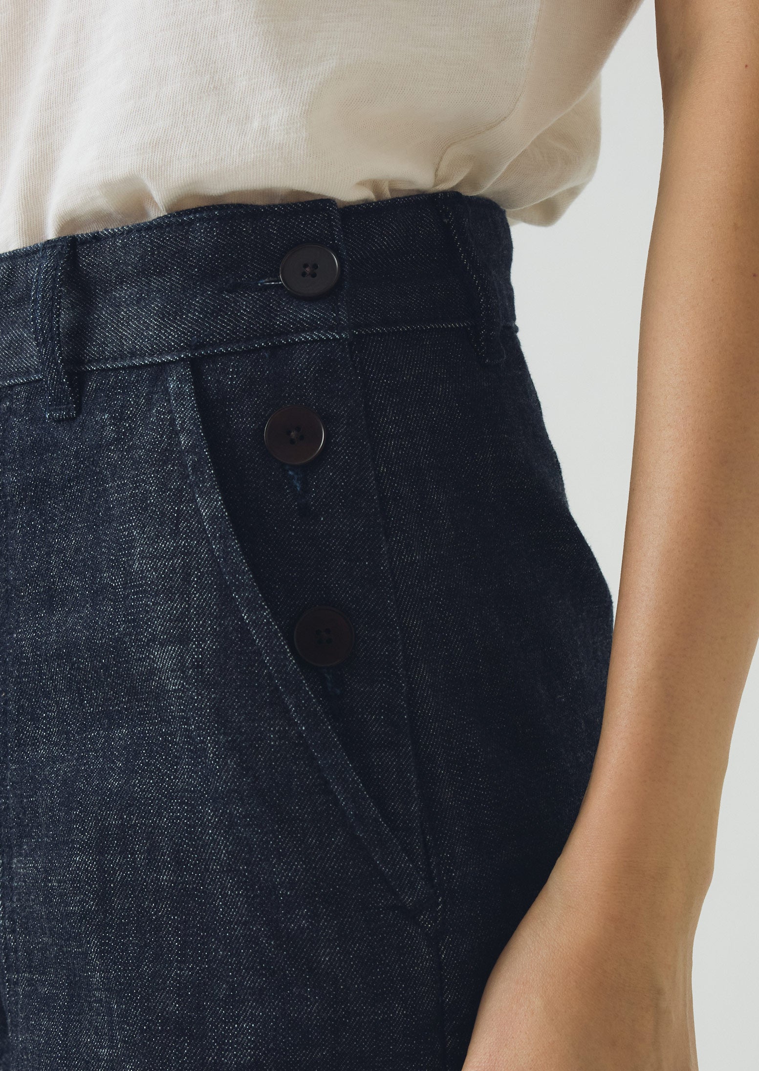 Annie Denim Side Button Jeans | Indigo - Image 5