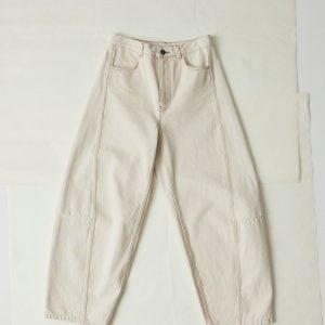 Sculptural Seamed Denim Pants | Ecru