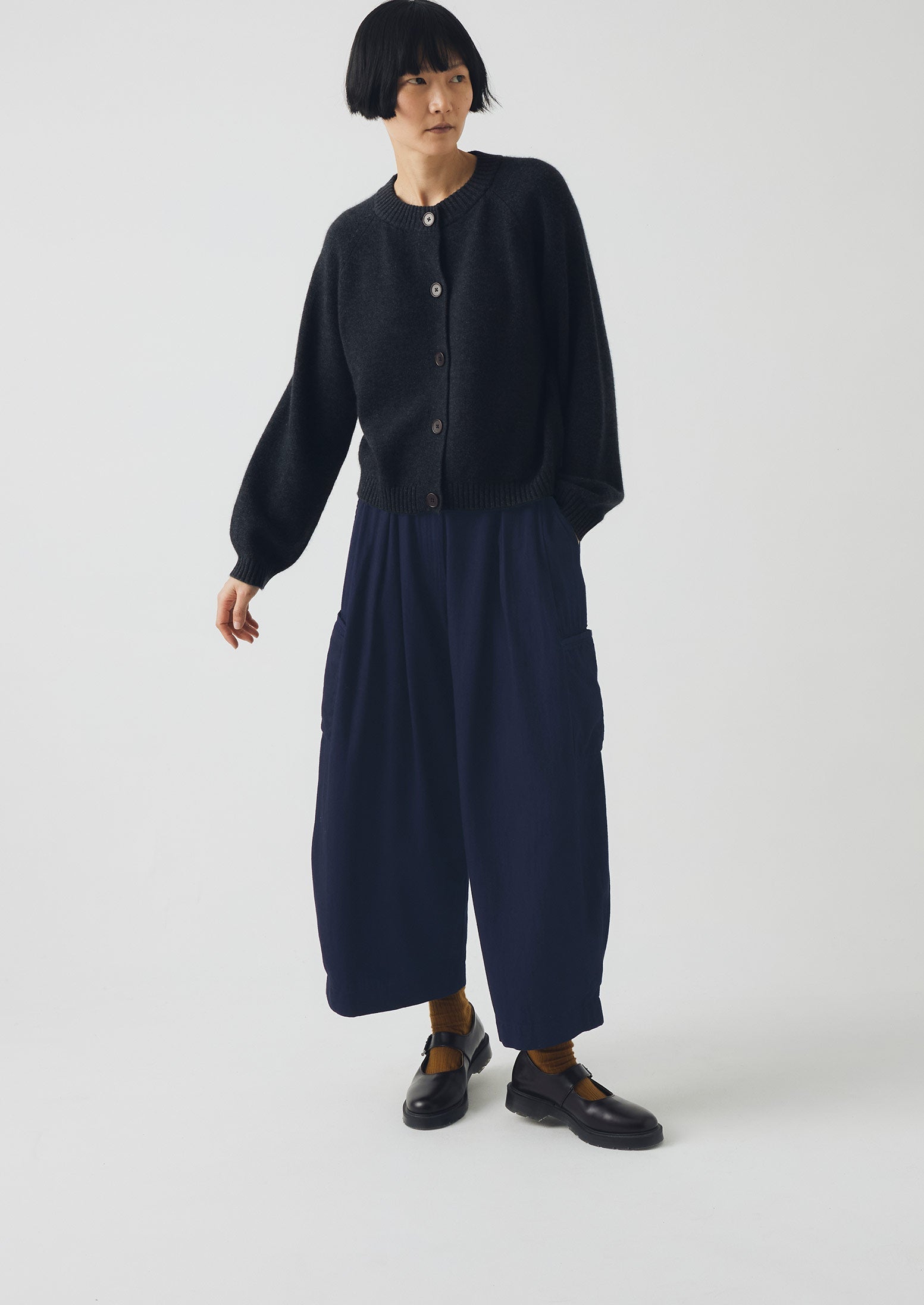 Cotton Twill Wide Leg Pants | Indigo - Image 2