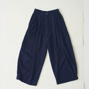Cotton Twill Wide Leg Pants | Indigo