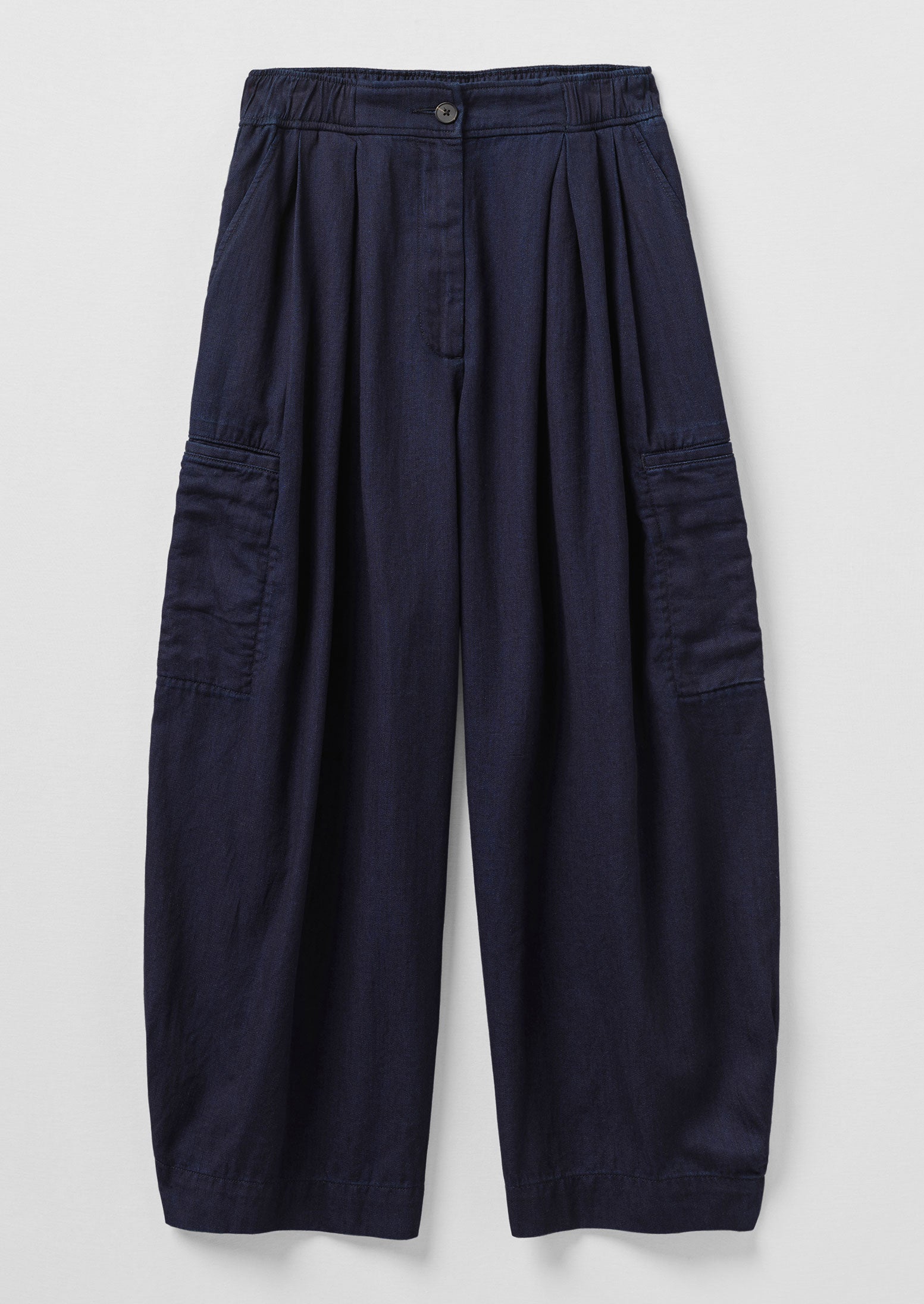 Cotton Twill Wide Leg Pants | Indigo - Image 5