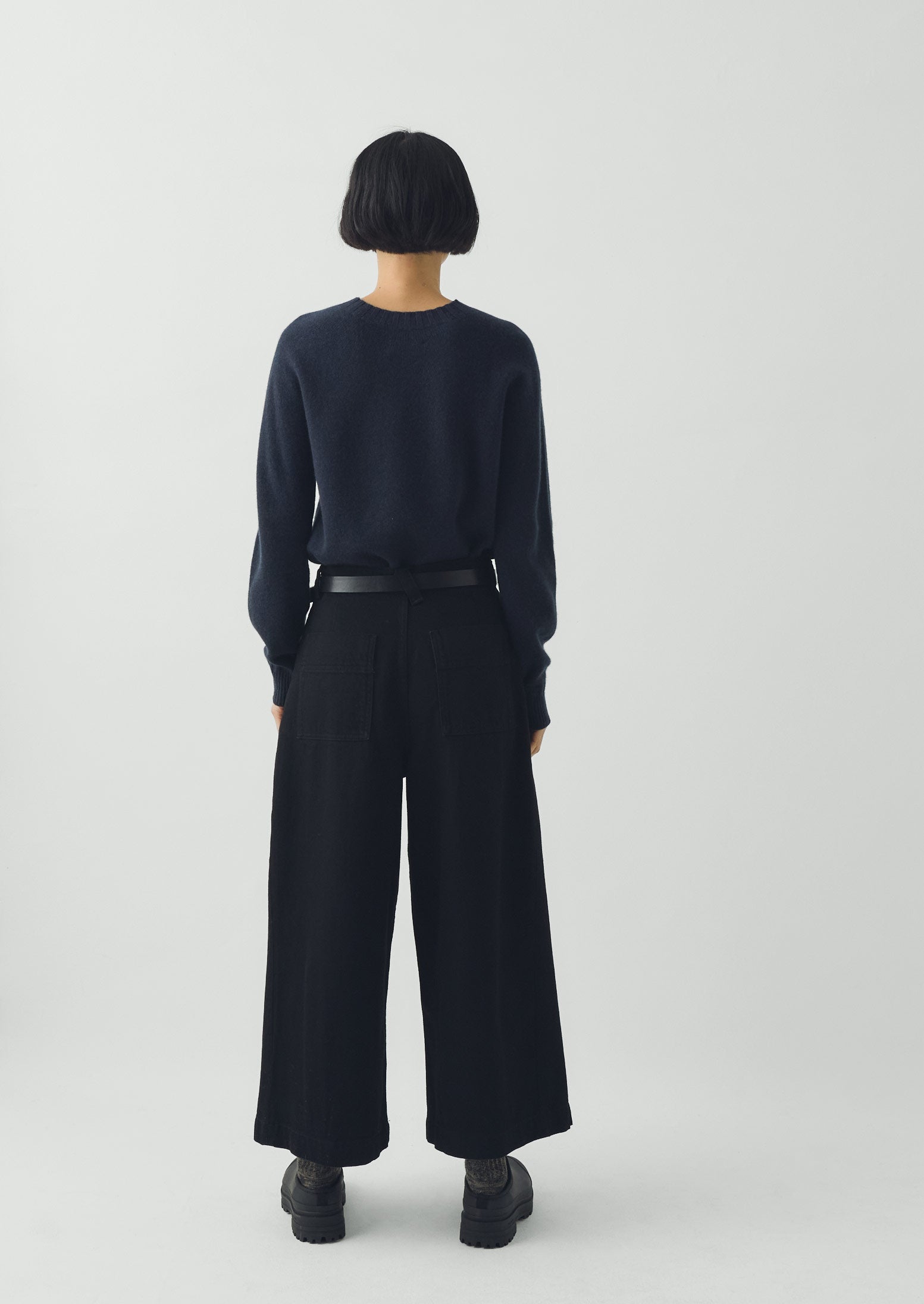 Denim Pleat Front Pants | Carbon Black - Image 4