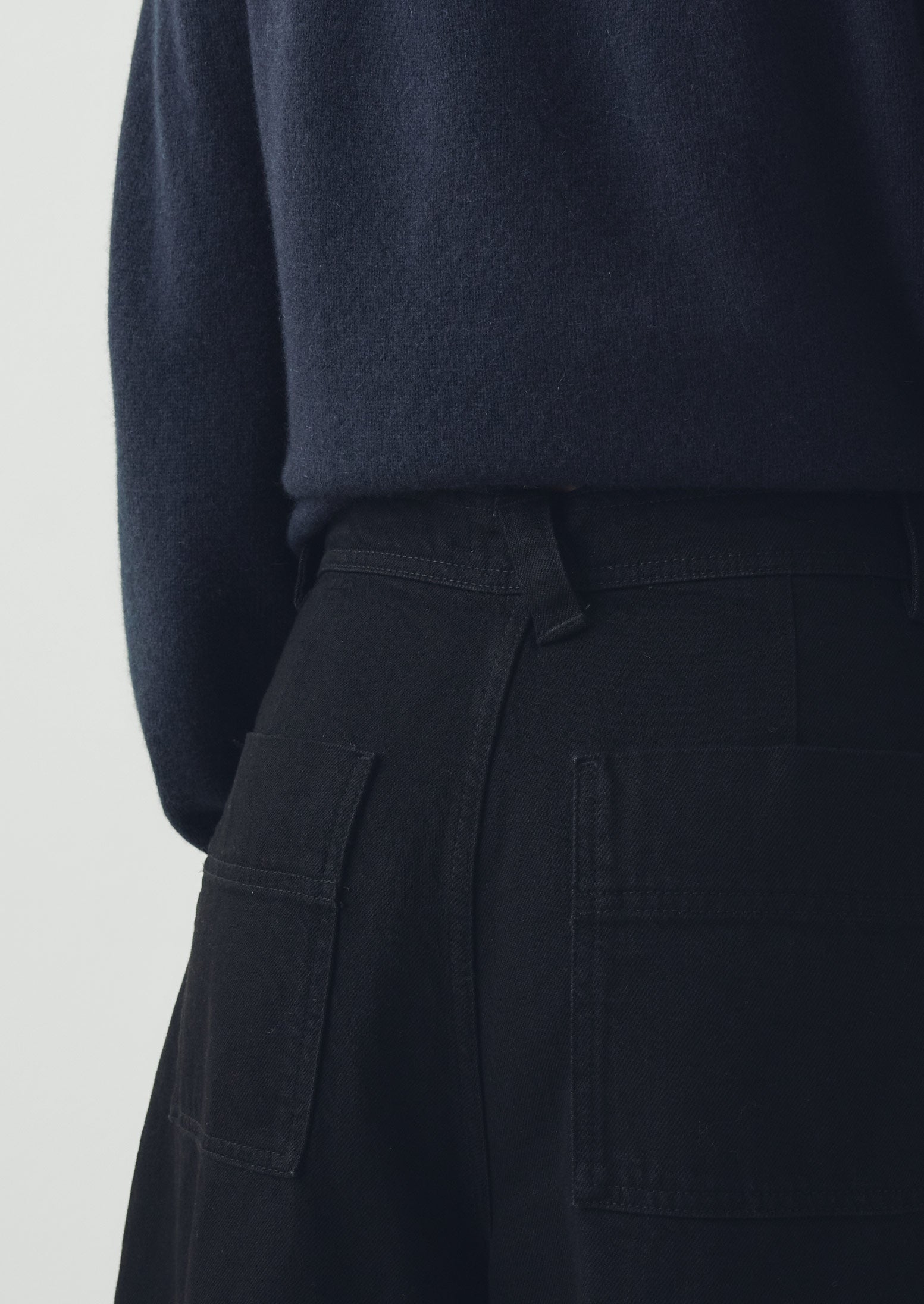 Denim Pleat Front Pants | Carbon Black - Image 5
