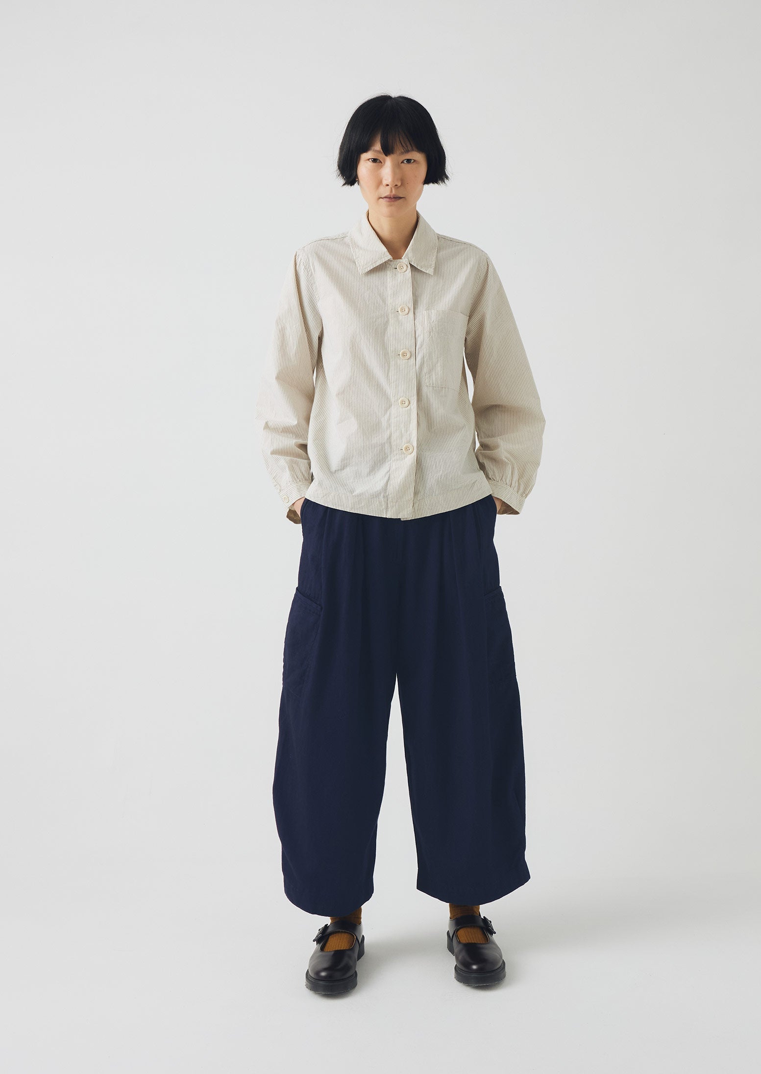 Baya Patch Pocket Stripe Cotton Shirt | Sunwashed Blue - Image 4
